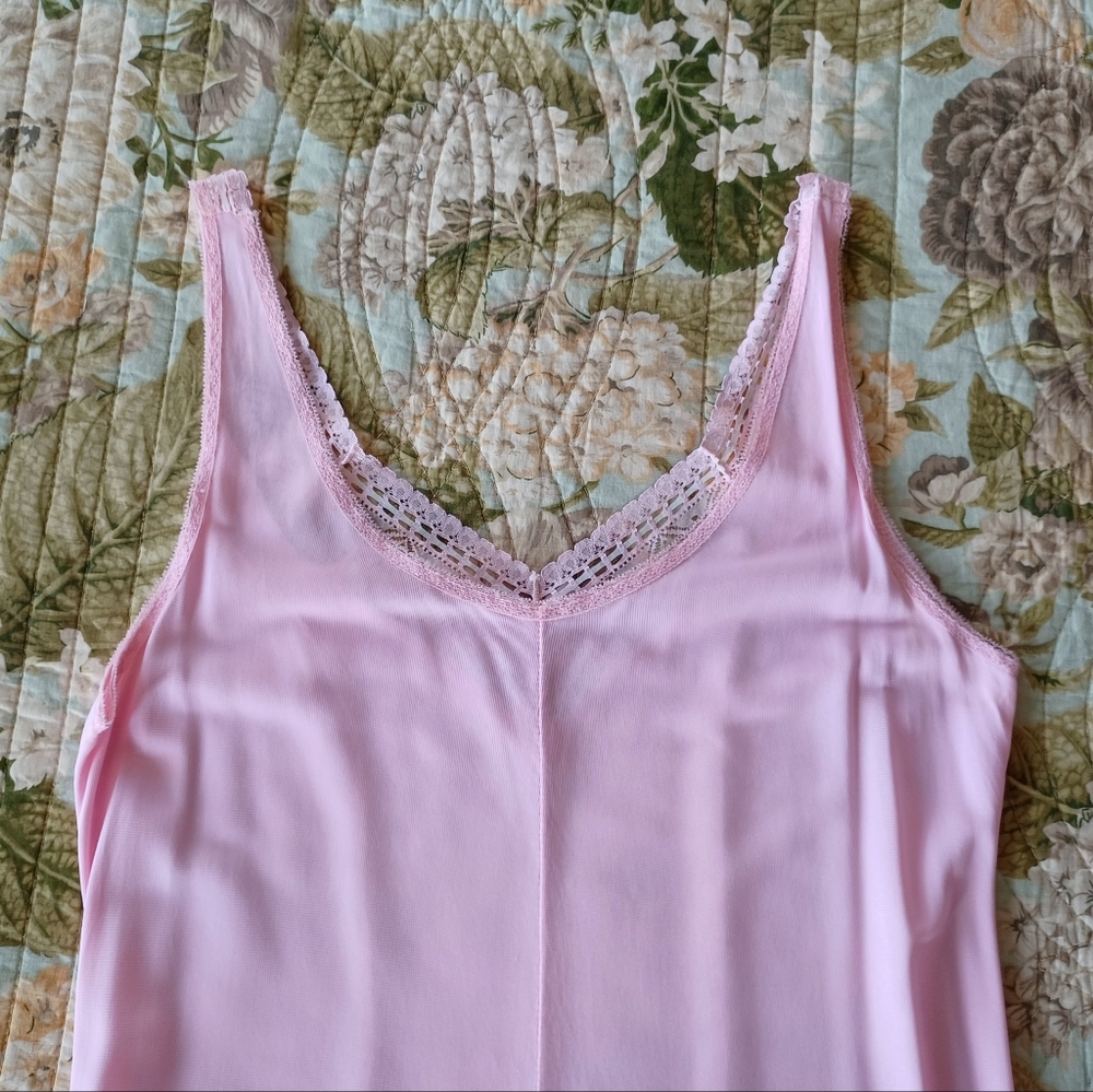 Vintage 80s Slip Dress With Lace Trim, Size S - Picture 6 of 12